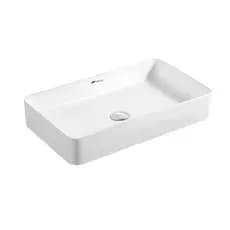 Cuba Banheiro Lavabo Em Louça Branca 61x35 Sobrepor Retangular Tubrax - BAB0009