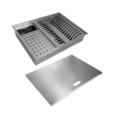 Calha Canal organizador Úmido de Cozinha com Tampa Inox 304 c/ 3 módulos 50x40 - Tubrax