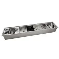 Canal Úmido Organizador Calha De Cozinha em Aço Inox 304 C/5 Módulos 90x18 - Tubrax