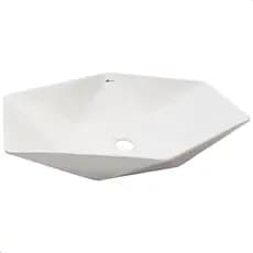 CUBA PIA CERAMICA PORCELANA BANHEIRO LAVABO DE APOIO DIAMANTE BRANCA 63x41 TUBRAX - BAB0021