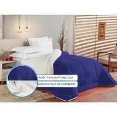 Coberdom Queen Sherpa Dupla Face Grosso Extra Quente Cobertor Casal Inverno Luxo 2,40x2,20