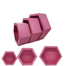 Trio de nicho Hexagonal para quarto de Bebe P, M , G