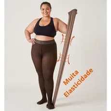 Meia Calça Térmica Lã Plus Size Translúcida Forrada Pelúcia pelinhos por dentro