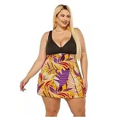 Maiô Plus Size com Saída Embutida com bojo removível pequenos defeitos