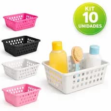 KIT CESTO ORGANIZADOR CESTINHO MULTIUSO GAVETA ESCRITORIO CLINICA