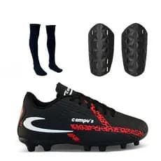 Kit Chuteira De Campo Caneleira e Meião Masculina Com Trava Resistente