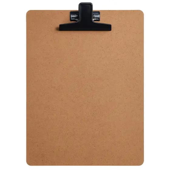 Prancheta de Madeira Eucatex A4 Ofício Com Prendedor de Metal 33cm x 23cm
