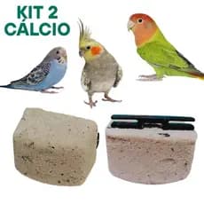 Kit 2 Pedras Cálcio Suplemento Nutricional Estresse Calopsitas Agapornis Periquitos Gaiolas Viveiro
