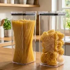 Kit 2 Potes Herméticos Porta Macarrão Espaguete Acrílico 2,3 Litros