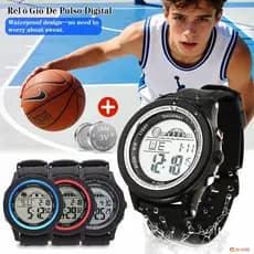 Relógio Masculino Luxo A Prova D Água De Silicone Digital Original Esportivas Cronômetro Prata