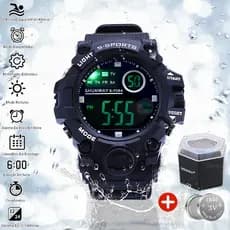 Relógios Masculino A Prova D Água De Silicone Masculinos Luxo Digital Esportivas Cronômetro S-708A