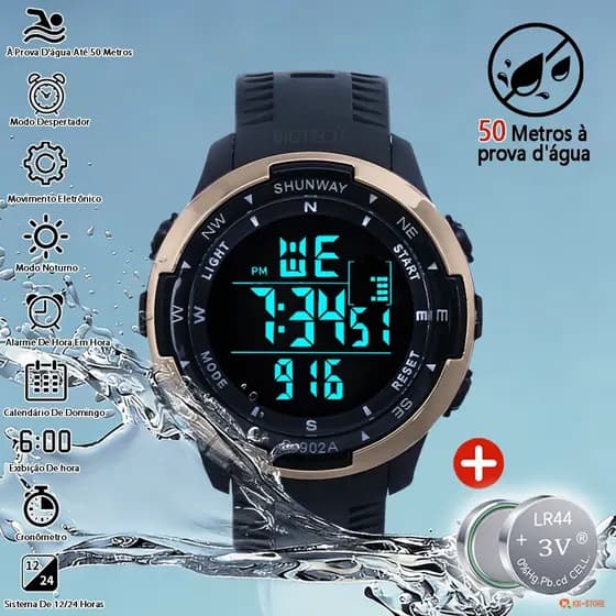 Relogio Digital Masculino Originais Militar Prova D Agua De Silicone Luxo Esportivas Cronômetro
