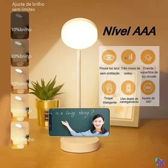 Luminária De Mesa Recarregáveis Led Com Proteção Os Olhos Usb Iluminaria Abajur Lâmpada De Mesa Para Quarto Dormitório