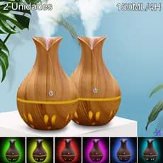 2 Unidades Mini Umidificador De Ar E Aromatizador De Ambiente Com Led Usb Purificador Ultrassônico Difusor Eelétrico