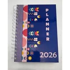 Agenda Planner 2026 Floral Azul Capa Dura Completo A5