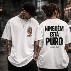 Camiseta Skate Personalizado 100% Algodão Da Moda Skatista Over Size Confortável Respiravel