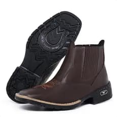 Bota Botina Texana Masculino Festa Rodeio Vaquejada Cowboy Moda Country Estilosa Resistente