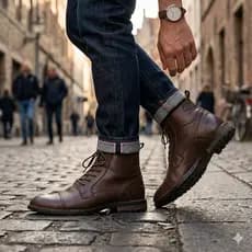 Bota Coturno Social Masculino Botinha Urban em Couro Legítimo Casual Conforto e Durabilidade