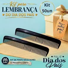 Kit 50 un Pente Masculino Preto de Bolso INQUEBRÁVEL Cabelo e barba Ótimo custo beneficio
