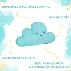 Almofada Decorativa Enfeite Infantil 100% Algodão - Nuvem