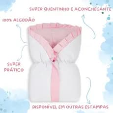 Saco de Dormir Bebê com ZÍPER e ELÁSTICO para o Frio Inverno em Tecido 100% Algodão Estampado Liso