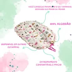 Ninho Redutor de Berço Bebê e Recém Nascido Com Regulador Portátil Macio e Acolchoado 100% Algodão