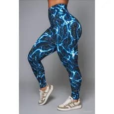 Calça Legging Fitness Feminina Estampada Cós Alto Esportes e Atividades ao Ar Livre