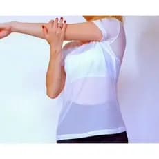 Blusa Feminina Transparente de Tule Manga Curta Camiseta Academia Treino
