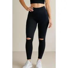 Calça Legging Recorte No Joelho Skinny