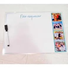 Quadro de Lembretes Personalizada com foto Lousa Magnética porta recados com imã de geladeira e caneta magnética