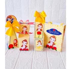 Kit Personalizado para Festa - A Bela e a Fera - Caixas para Lembrancinhas