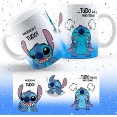 Caneca Stitch "Paciencia é tudo, tudo que eu não tenho" com ou sem nome