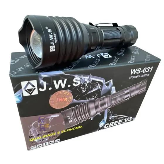 Lanterna Tatica Led V3 Laser Vigilante Segurança C/ Clip De Cinto Jws WS-631