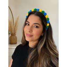 Tiara Copa Do mundo Brasil Pompons Brasil Copa do Mundo Arquinho Copa Do Mundo Infantil Adulto