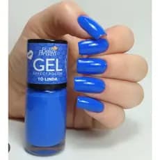 Kit 4 e 5 Esmaltes efeito gel esmalte unhas tons azul Bella Brazil Seca SEM CABINE