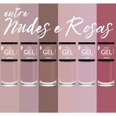 Kit 6 ESMALTES efeito gel para Unhas tons rosa nude pastel esmalte Bella Brazil secagem rápida