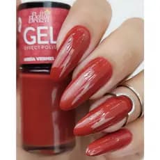 Kit 10 Esmaltes Unhas vermelhos efeito gel Bella Brazil SECA SEM CABINE