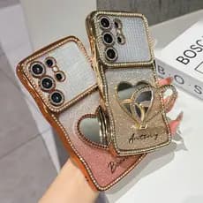 Nova Capa De Telefone Com Suporte De Espelho Nome Personalizado Para Samsung Galaxy S26 Ultra , S25 E S24