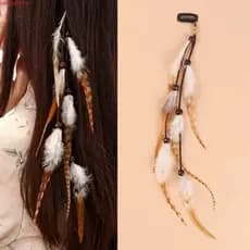 JUNYUE Cocar De Penas , Faixa De Cabeça Vintage Com Borla Longa Cabelo Estilo Boho Contas