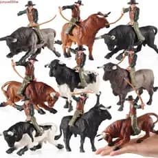 Figuras De Ação De Tourada JUNYUE , Simulação Com Modelo De Gado De Aves Piloto , Estáticas De Boi De Touro De Bezerro