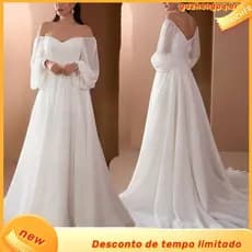 Vestido branco feminino Pra Festa De Casamento Slim-fit