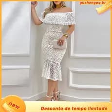 Mulheres Casamento Noiva Damas De Honra Elegante Festa Sem Mangas Renda Midi Vestido Longo