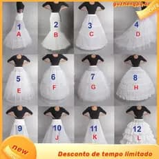 Vestido De Noiva Saia De Apoio 3 Círculos 6 Aço Rígido Malha Pettiskirt Com Babados Elástico Cinto De Renda Anágua