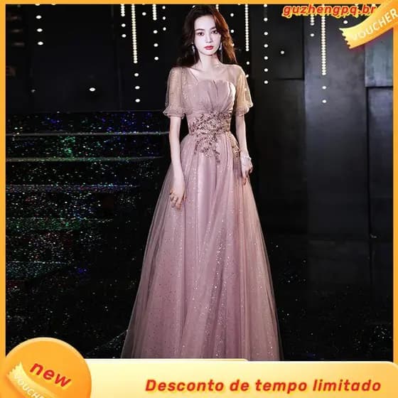 2025 Novo Vestido de Noite de Primavera para Mulheres, Elegante Vestido de Aniversário para Exame de Arte, Festa de Cock