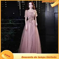 2025 Novo Vestido de Noite de Primavera para Mulheres, Elegante Vestido de Aniversário para Exame de Arte, Festa de Cock