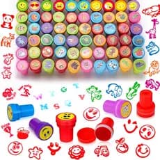 10PCS Cartoon Self-ink Stamps Toys Kids Birthday Party Favor Favorita Lembranças De Natal Presentes Favoritos