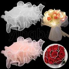 Papel De Embrulho De Flores De 4 Jardas , Borda De Pérola , Buquê Malha Floral Para Dia Dos Namorados , Suprimentos Flor