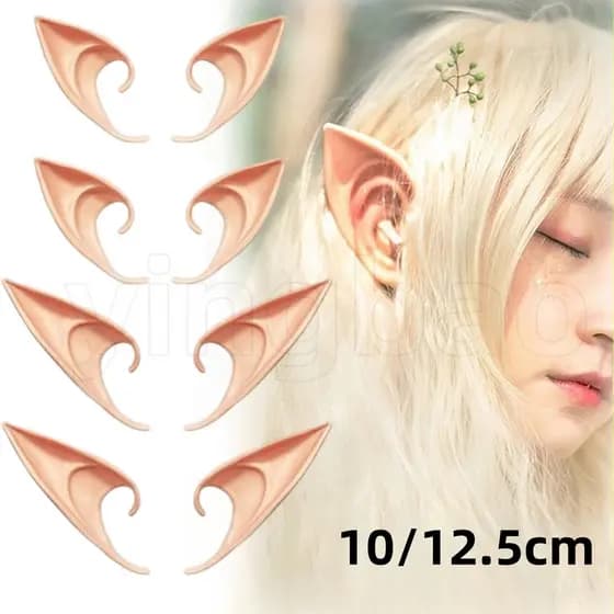 2 Pares Decoração De Festa Orelhas De Látex Fada Cosplay Traje Acessórios Anjo Elfo Foto Adereços Adulto Crianças Brinqu
