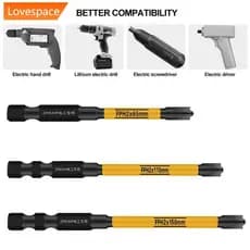 LS-STORE FPH2 Chave De Fenda Para Eletricista Broca De Impacto Elétrica Magnética Porca Disjuntor 65 110 150mm Cabeça De