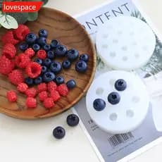 LOVESPACE 3D Mirtilo Framboesa Vela Molde Simulação Frutas Fondant De Silicone DIY Chocolate Biscoito Cozimento Ferramen